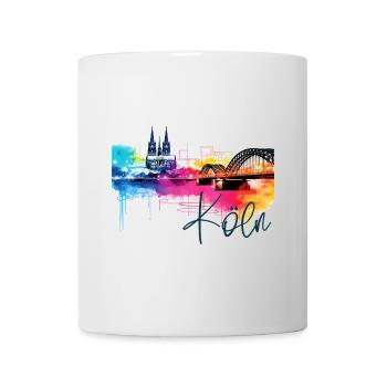 Horizon de Cologne Cathédrale de Cologne Allemagne Ville Coloré - Mug blanc - blanc - Devant