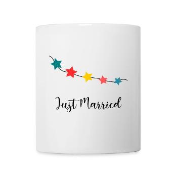 GERADE VERHEIRATET. Junggesellinnenabschied. VALENTINSTAG. PAAR - Tasse - Weiß - Vorne