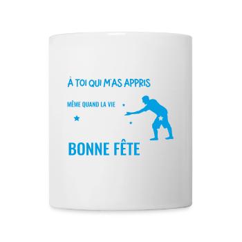 Bonne fete papa bleu ciel - Mug blanc - blanc - Devant