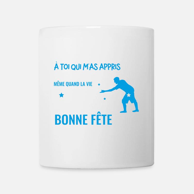 Bonne fete papa bleu ciel - Mug blanc - blanc