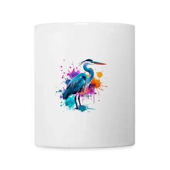 oiseau, héron, illustration, graffiti, coloré - Mug blanc - blanc - Devant