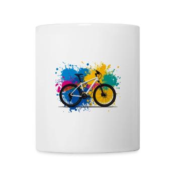 illustration,VTT,vélo de route,graffiti,coloré - Mug blanc - blanc - Devant