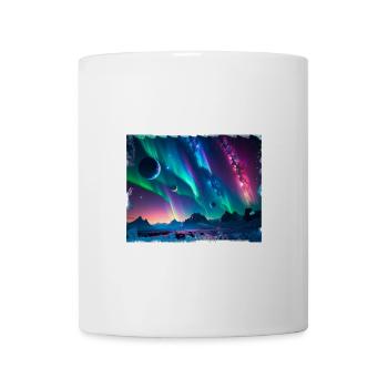 Polarlichter,Sterne,Nacht,Planeten,Himmel - Tasse - Weiß - Vorne