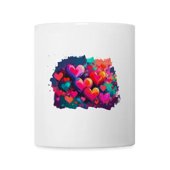 hearts,colorful,pink,graffiti,heart,painting - Mug - white - Front