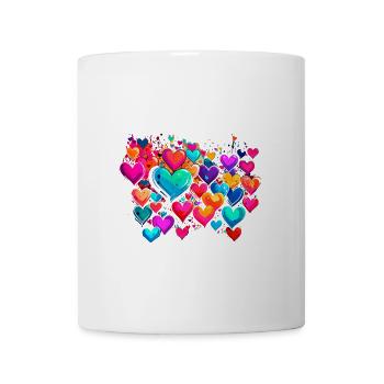 hearts,colorful,pink,graffiti,heart,painting - Mug - white - Front