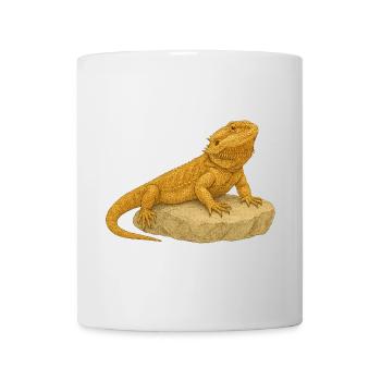 Yellow gecko on rocks - Mug - white - Front