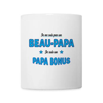 Beau-Papa Bonus Bleu Cartoon - Mug blanc - blanc - Devant