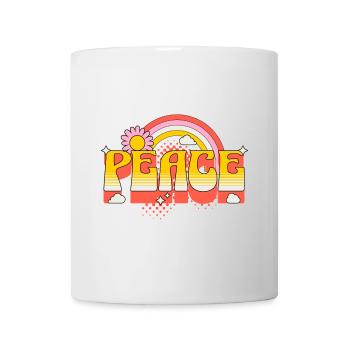 Peace Frieden Bunt Regenbogen Blume Gegen Krieg - Tasse - Weiß - Vorne