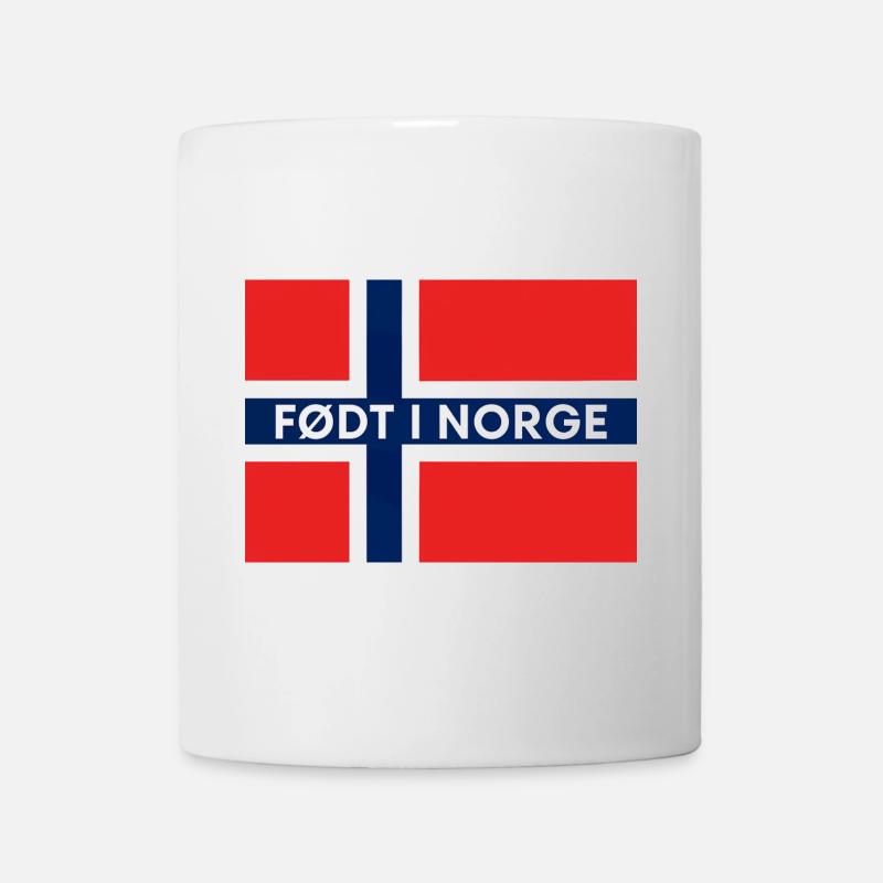 Drapeau norvégien – Né en Norvège - Mug blanc - blanc