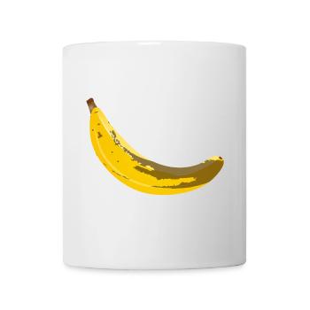 Banane trop mûre avec des taches brunes illustration - Mug blanc - blanc - Devant