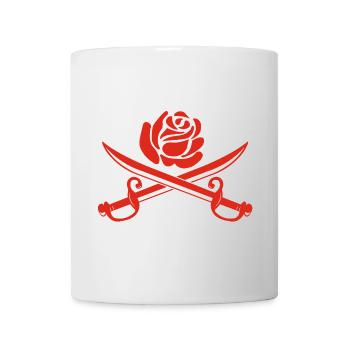 Rose rouge et épées croisées - Mug blanc - blanc - Devant