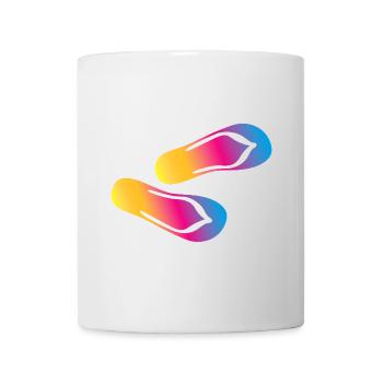 Slippers Flip Flops Holiday Beach Camping Colours - Mug - white - Front