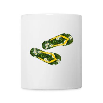 Slippers Daisies Flip Flops Camping Lawn - Mug - white - Front