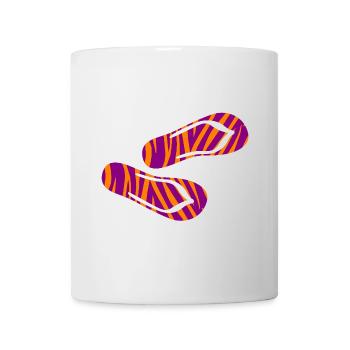 Zebra Safari motif tongs pantoufles Holiday Fun - Mug blanc - blanc - Devant