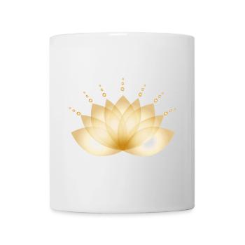 Goldene Blüte transparent stilisiert - Tasse - Weiß - Vorne