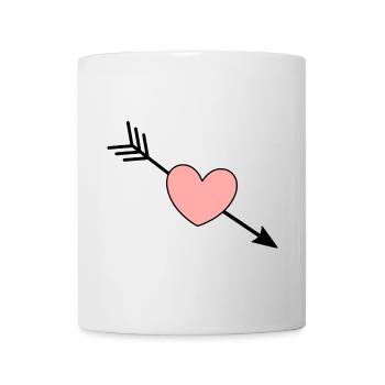 Herz rosa rot Herz pink Geschenk Valentinstag - Tasse - Weiß - Vorne