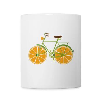 Funny bike with orange wheels fruity funny - Mug - white - Front