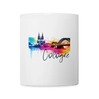 Horizon de Cologne Cathédrale de Cologne Allemagne Ville Coloré - Mug blanc - blanc - Devant