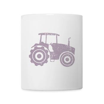 Tractor Silhouette Farmer Grunge Design - Mug - white - Front