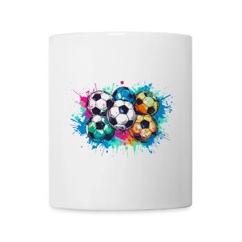 Fußball,Bälle,bunt,Graffiti,Malerei, illustration - Tasse - Weiß - Vorne
