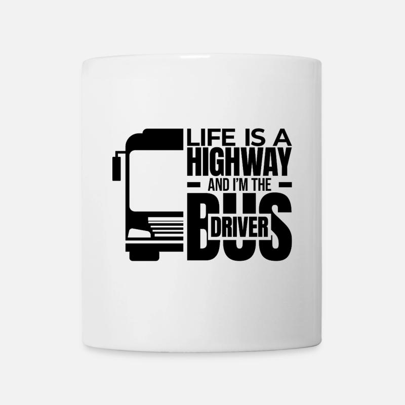 Chauffeur d’autobus sur une autoroute de la vie - Mug blanc - blanc