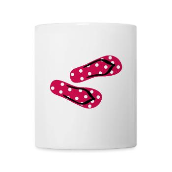 Babouches Toadstool Tongs Points Dots Été - Mug blanc - blanc - Devant
