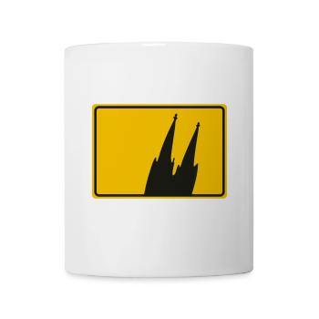 Kölner Dom Köln Ortsschild - Tasse - Weiß - Vorne