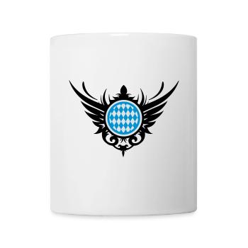 Bayern Wappen Blau Weiß mit Flügel - Tasse - Weiß - Vorne
