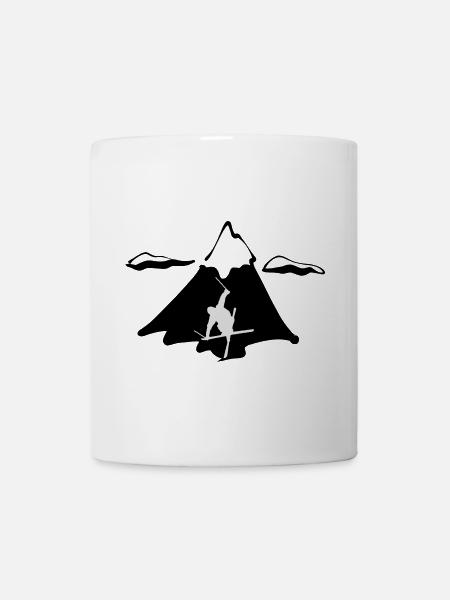 Ski Freestyle mit Berg - Tasse - Weiß