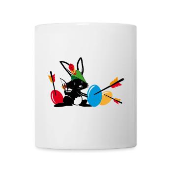 Osterhase mit Pfeil und Bogen - Tasse - Weiß - Vorne