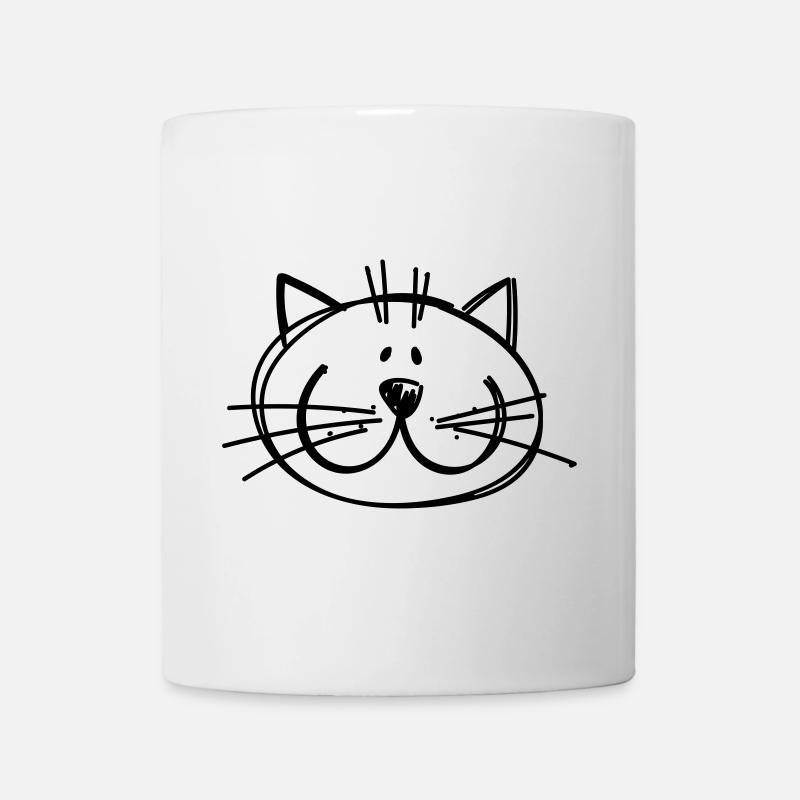 Katzen Zeichnung - Tasse - Weiß