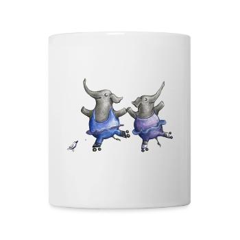 Roller skate elephant dance - Mug - white - Front