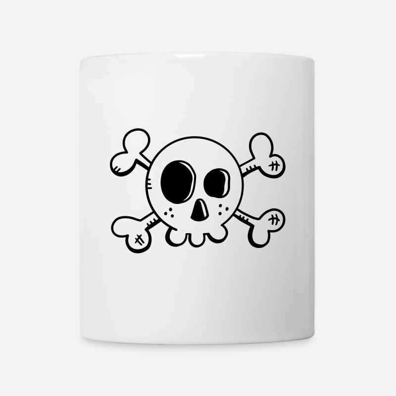 Bande dessinée crâne - crâne - Pirate - Skull - Mug blanc - blanc