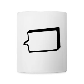 Sprechblase, 3D, groß, dicker Rand - Tasse - Weiß - Vorne