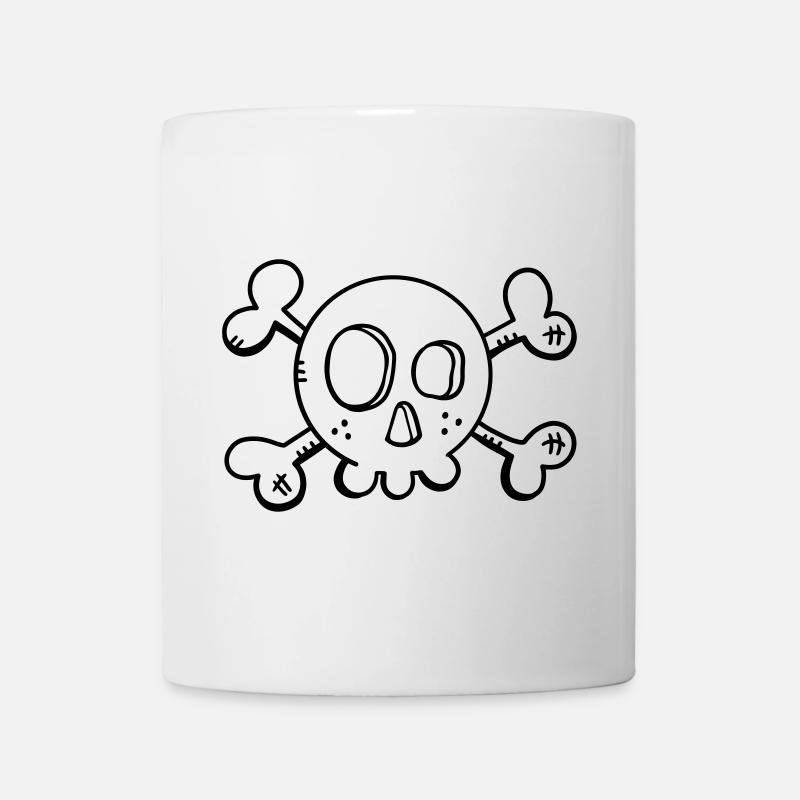 Lustiger Totenschädel - Totenkopf - Skull - Pirat - Tasse - Weiß