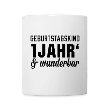Geburtstagskind 1 wunderbar - Tasse - Weiß - Vorne