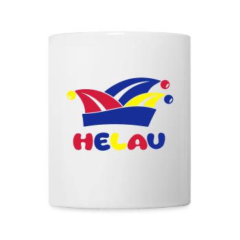 Fasching Narrenkappe Helau 1, 2 oder 3 Farben - Tasse - Weiß - Vorne