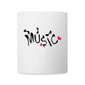 Musique txt coeurs rouges - Mug blanc - blanc - Devant