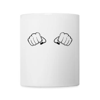 FRAUEN FÄUSTE HANDGEZEICHNET GRL PWR - Tasse - Weiß - Vorne