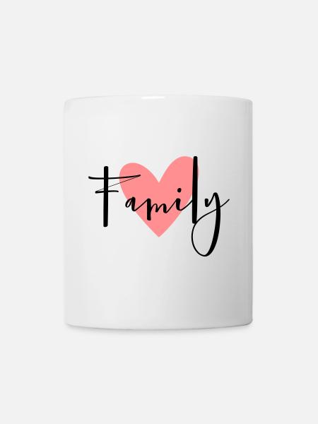 Famille coeur idée cadeau parents enfant amour - Mug blanc - blanc