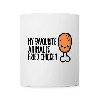 My favourite animal is fried chicken cute cartoon - Mug - white - Front