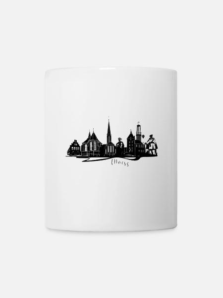 Altstadt Silhouette Moers - Tasse - Weiß