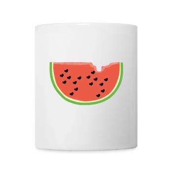 Melon avec coeur - Cadeau - Pastèque - Bande dessinée - Mug blanc - blanc - Devant