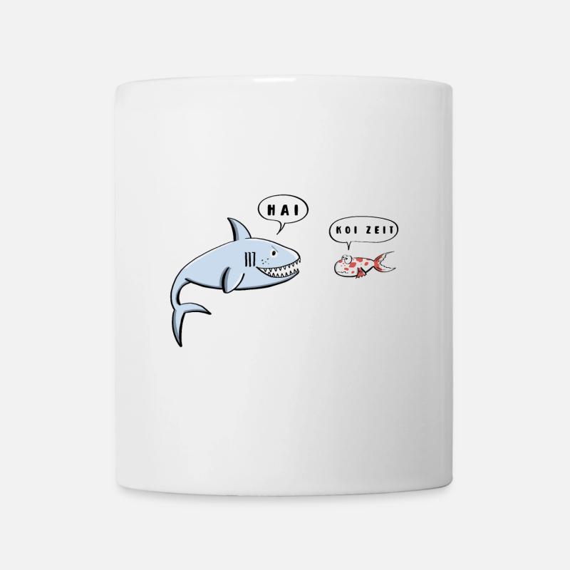 Requin Et Koi I Dictés Drôles I Cadeau De Poisson - Mug blanc - blanc