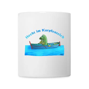 Hecht im Karpfenteich - Tasse - Weiß - Vorne