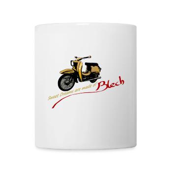 Moped Schwalbe S50 Oldtimer DDR Osten - Tasse - Weiß - Vorne
