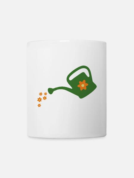 Blumen gießen Gießkanne (dunkel) - Tasse - Weiß