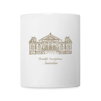 Salle royale de concert d’Amsterdam, dessin à la main - Mug blanc - blanc - Devant
