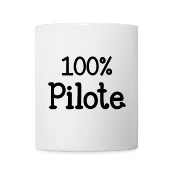 100% Pilote - Mug blanc - blanc - Devant