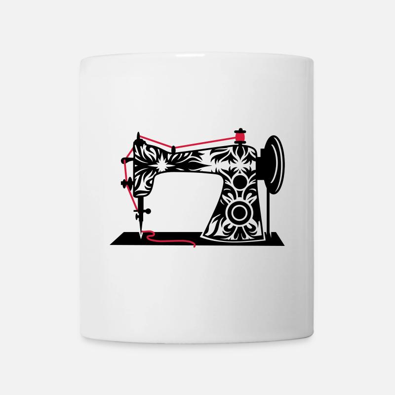Une antique machine à coudre - Mug blanc - blanc